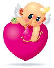 Shy pink small love cupid
