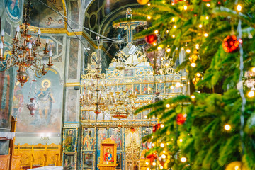 Bucharest, Romania - Dec 14, 2019: St. Antony's Orthodox Church, known as the Church of the Annunciation (Biserica Sfantul Anton) in Bucharest, Romania.