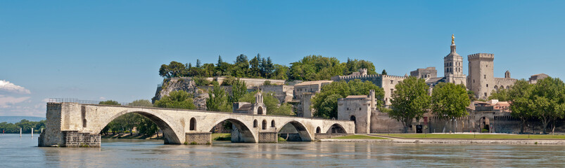 Fototapeta premium Pont d'Avignon and the Palace of the Popes