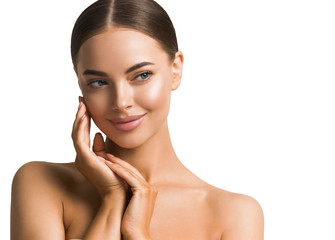Woman beauty face healthy skin natural make up 