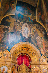 Fototapeta na wymiar Bucharest, Romania - Dec 14, 2019: St. Nicholas Parish Selari (Biserica Sfantul Nicolae Selari) Bucharest, Romania.