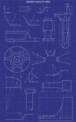 tangent arcs to lines