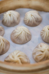 Fresh made steamed dumplings in asian restaurant in melbourne