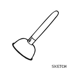 Plunger on a white background in a vector