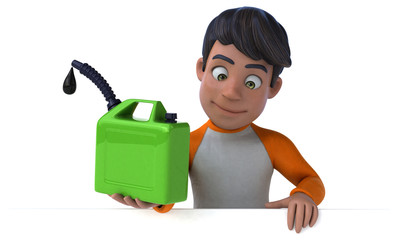 Fun 3D cartoon Asian teenager .