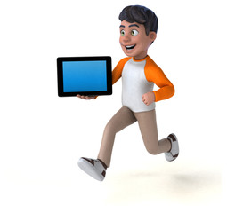 Fun 3D cartoon Asian teenager .