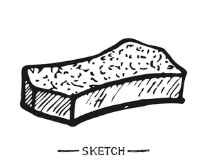 Sponge for washing dishes on a white background in vector