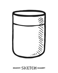 Bank with cream on a white background in the vector