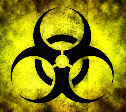 Biohazard symbol with grunge surface