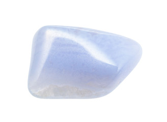 blue lace agate (Chalcedony) gemstone isolated