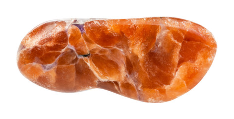 polished Tinaksite gemstone isolated on white