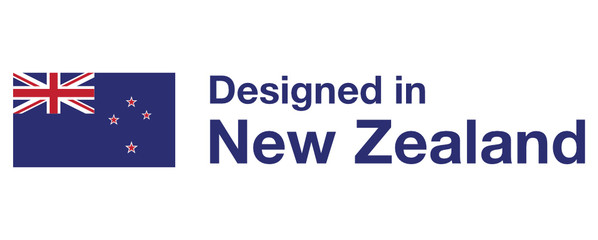 Obraz na płótnie Canvas Designed in New Zealand Icon Symbol