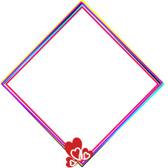 colorful frame with hearts