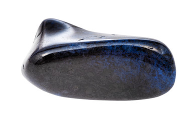 polished Dumortierite gem stone isolated on white