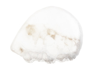 polished Ulexite (TV rock) isolated on white