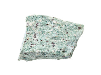 unpolished Trachyte rock isolated on white