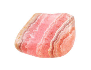 tumbled Rhodochrosite gemstone isolated