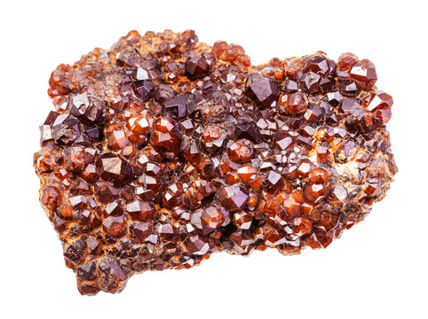 druse of Andradite garnet crystals isolated