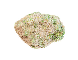 rough Pintadoite in rock isolated on white