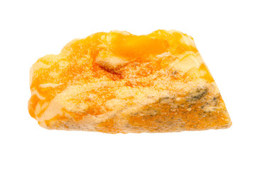 native Amber gemstone isolated on white