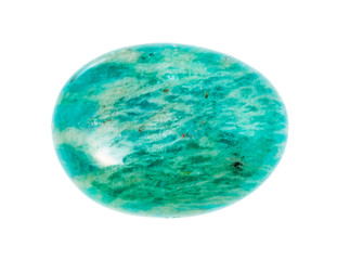 tumbled green Amazonite gem stone isolated