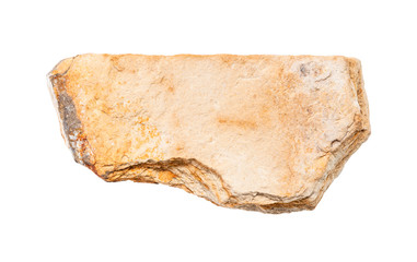 unpolished shale rock isolated on white