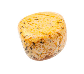 yellow sandy jasper gem stone isolated on white