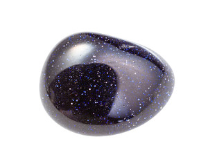 polished blue Goldstone (aventurine glass)