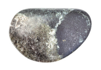 polished Olivinite rock isolated on white