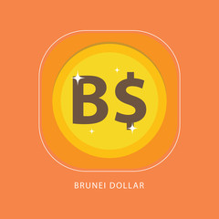 gold Brunei coin icon
