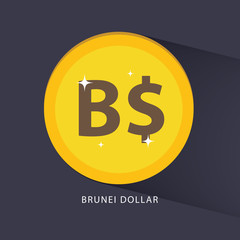 gold Brunei coin icon