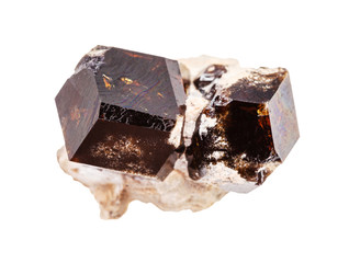 rough Andradite garnet crystals isolated