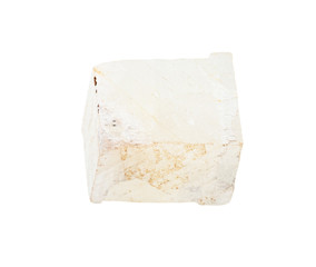 unpolished white Calcite rock isolated on white