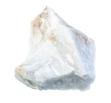 unpolished Angelite (Blue Anhydrite) rock isolated