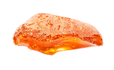 rough unpeeled Amber nugget isolated on white