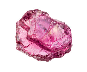rough crystal of Rhodolite (pyrope) isolated