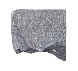 unpolished slate rock isolated on white