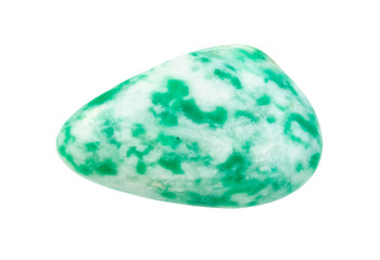 rolled green Amazonite gem stone isolated