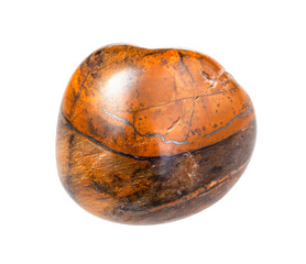 Tiger-eye gem stone isolated on white