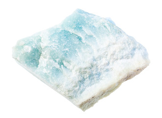 unpolished Violane rock isolated on white