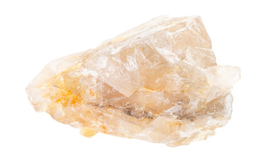 rough yellow Fluorite (fluorspar) rock isolated