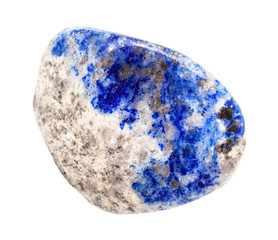 tumbled Lapis lazuli (Lazurite) gem stone isolated
