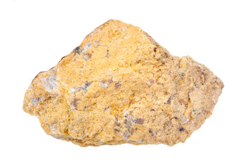 unpolished narsarsukite rock isolated on white