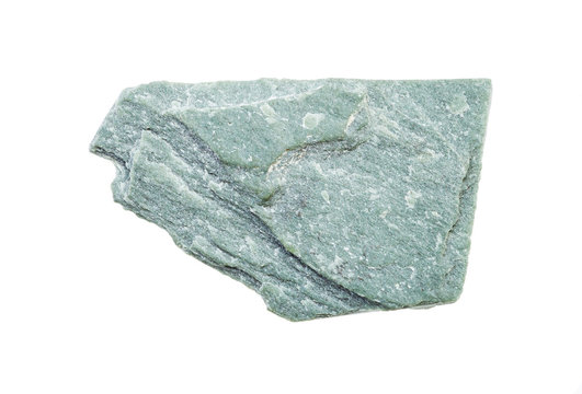 unpolished phyllite rock isolated on white