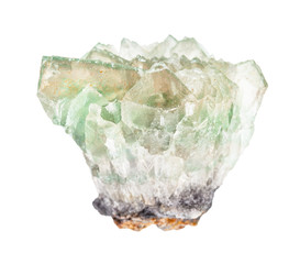 raw green Fluorite (fluorspar) rock isolated