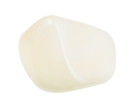 Polished White Agate Gemstone Isolated