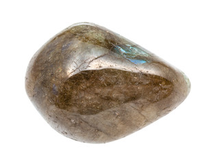 polished Labradorite gem stone isolated on white