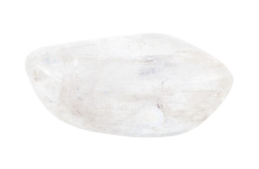polished Natrolite gemstone isolated on white