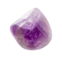 tumbled Amethyst gemstone isolated on white
