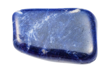 tumbled Sodalite gem isolated on white